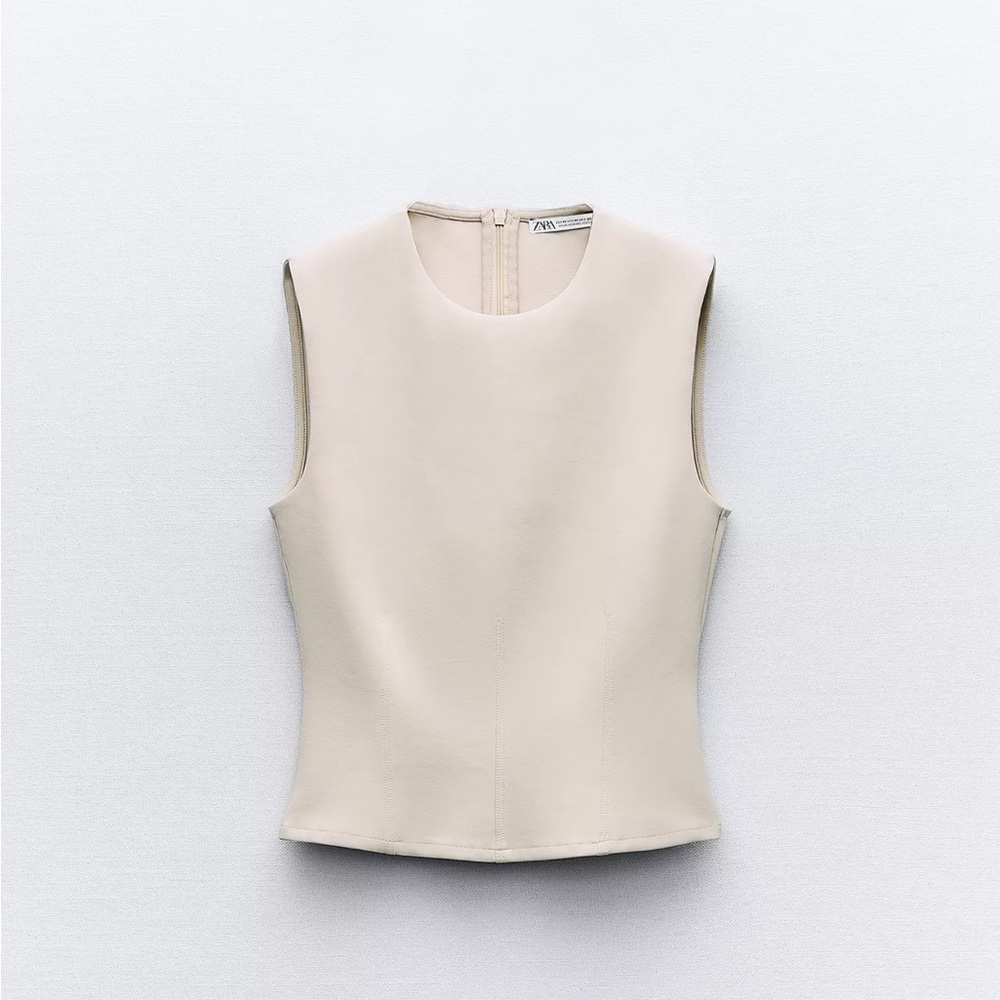 Cream Zara top. Size medium. Never worn